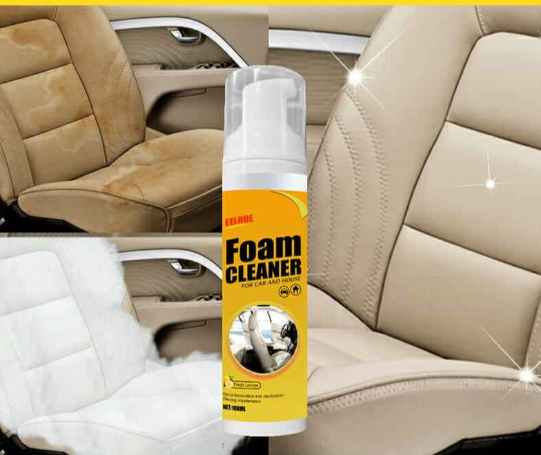 Spray de Espuma Mágica para Limpeza Profunda - Foam Cleaner™: Seu Carro Novo e Sem Manchas