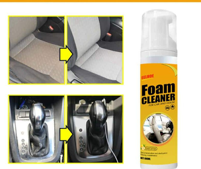 Spray de Espuma Mágica para Limpeza Profunda - Foam Cleaner™: Seu Carro Novo e Sem Manchas