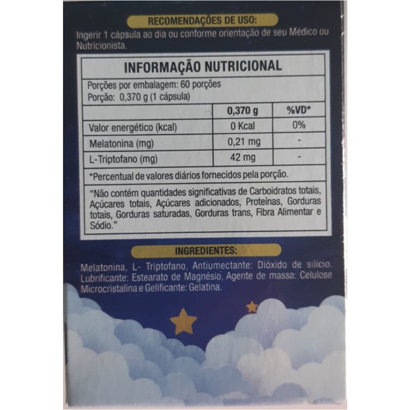 Biocalm Triptofano 60 Cápsulas 500mg Biocêutica