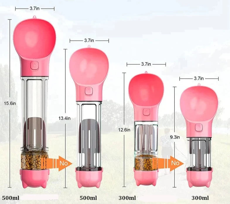 Garrafa de Água e Ração portátil para cães e gatos