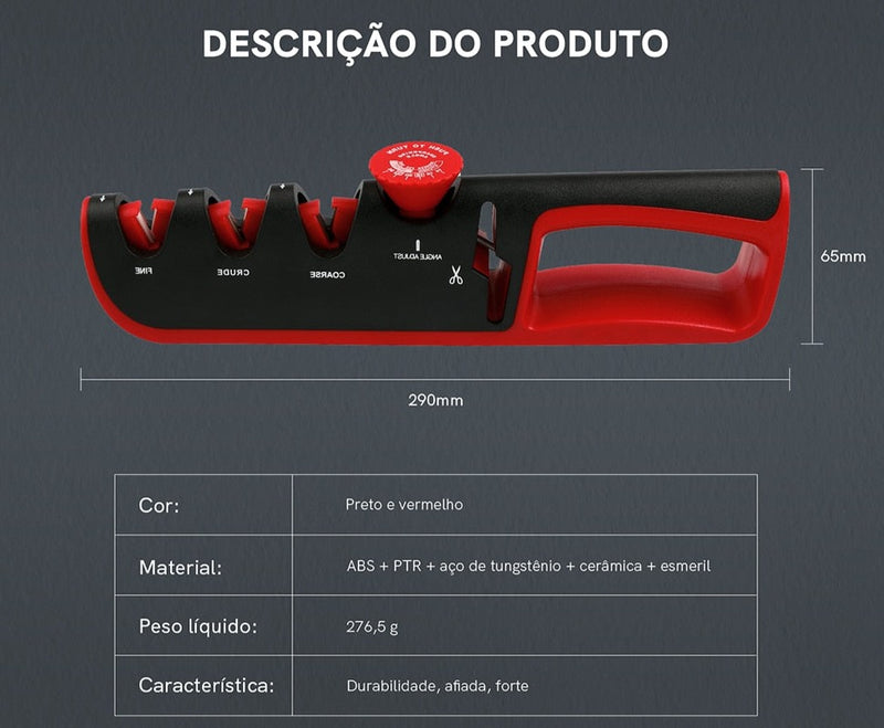 Afiador de Cozinha - 5 em 1