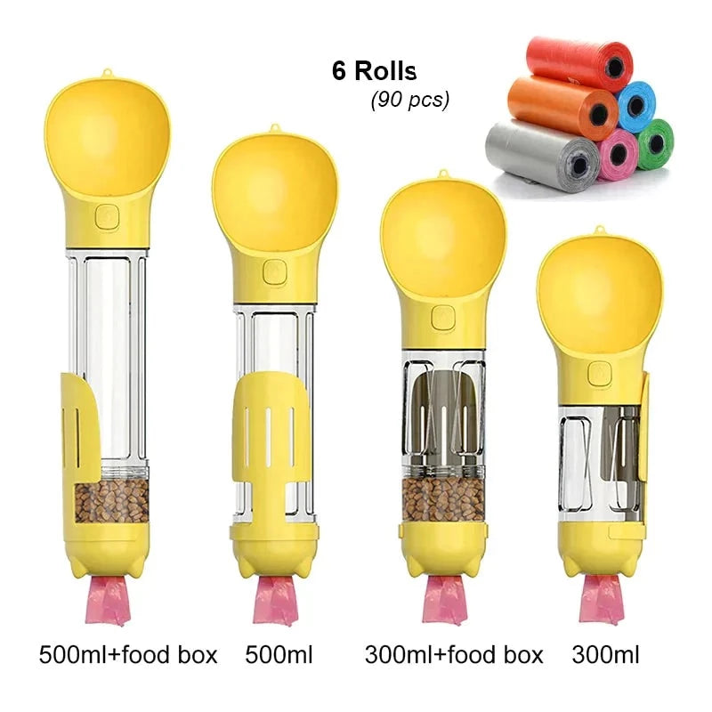 Garrafa de Água e Ração portátil para cães e gatos